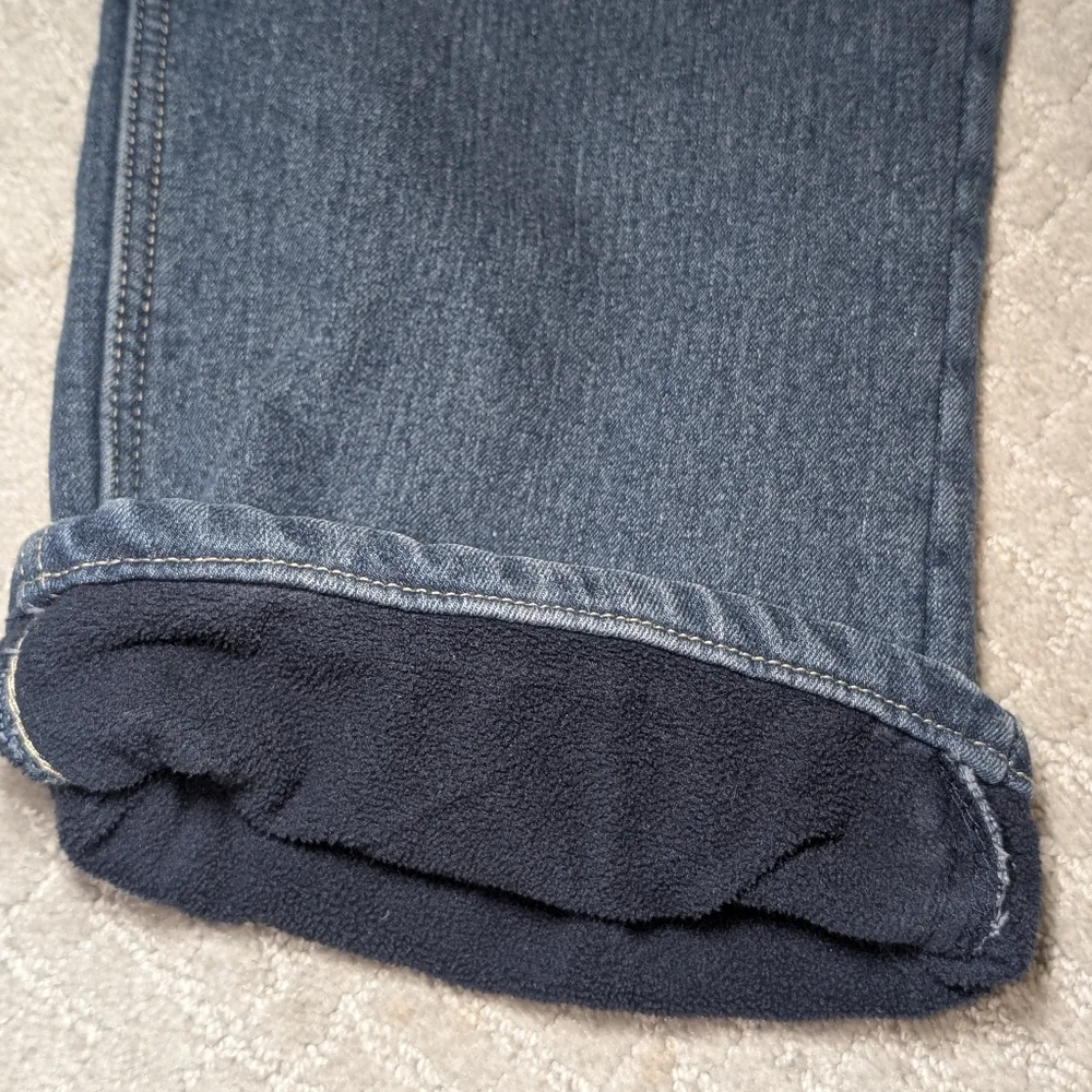 Smith's Workwear Mens 40x32 Straight Leg Fleece Lined Denim Jeans Slight Stretch